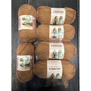Caron Wool blend yarn - Caramel Heather - 6 skeins